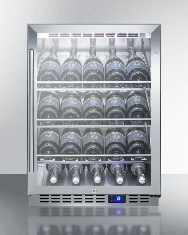 Commercial Outdoor Built-In Undercounter Wine Cellar With Champagne Style Shelving - SCR611GLOSCH Summit Commercial