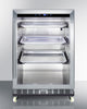 Commercial Outdoor Mini Reach-In Beverage Center With Glass Door, Stainless Steel Cabinet, And Dolly - SCR611GLOSRI Summit Commercial