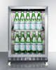 Commercial Outdoor Mini Reach-In Beverage Center With Glass Door, Stainless Steel Cabinet, And Dolly - SCR611GLOSRI Summit Commercial