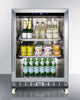 Commercial Outdoor Mini Reach-In Beverage Center With Glass Door, Stainless Steel Cabinet, And Dolly - SCR611GLOSRI Summit Commercial