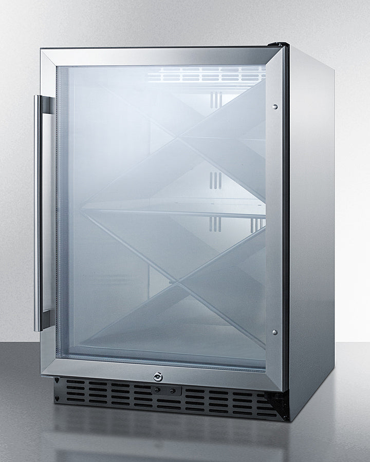 Commercial Built-In Undercounter Wine Cellar With Diamond Style Shelving - SCR610BLXCSS Summit Commercial