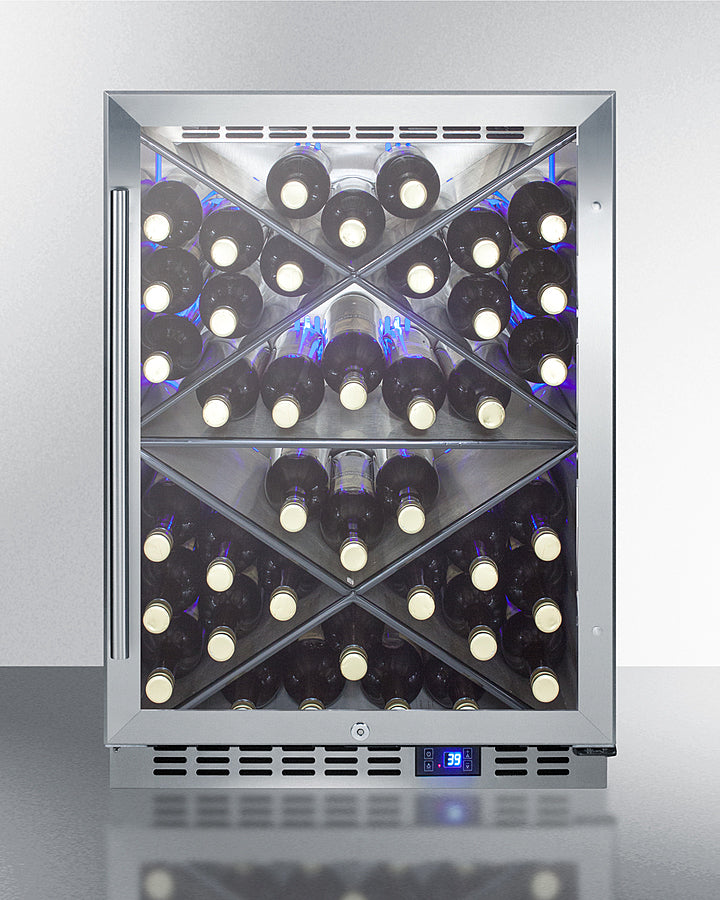 Commercial Built-In Undercounter Wine Cellar With Diamond Style Shelving - SCR610BLXCSS Summit Commercial