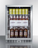 Outdoor Built-In Undercounter Commercial Glass Door Beverage Center With Stainless Steel Interior And Exterior Cabinet - SCR611GLOS Summit Commercial