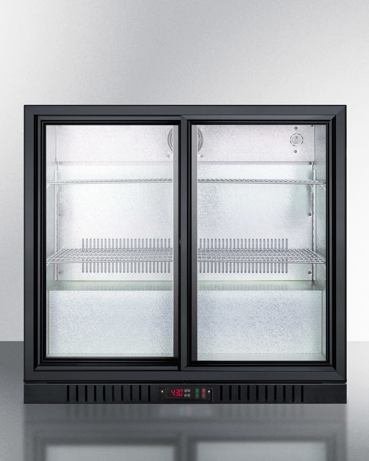 Commercial Back Bar Beverage Center For Freestanding Use, With Sliding Glass Doors And Stainless Steel Wrapped Cabinet - SCR700BCSS Summit Commercial