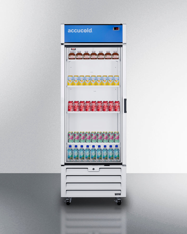 Full-Sized Glass Door Commercial Beverage Center - SCRR261GLH Accucold Commercial