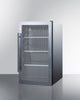 19'' Wide Shallow Depth Indoor/Outdoor Beverage Center With Glass Door And Black Interior - SPR488BOSCSS Summit