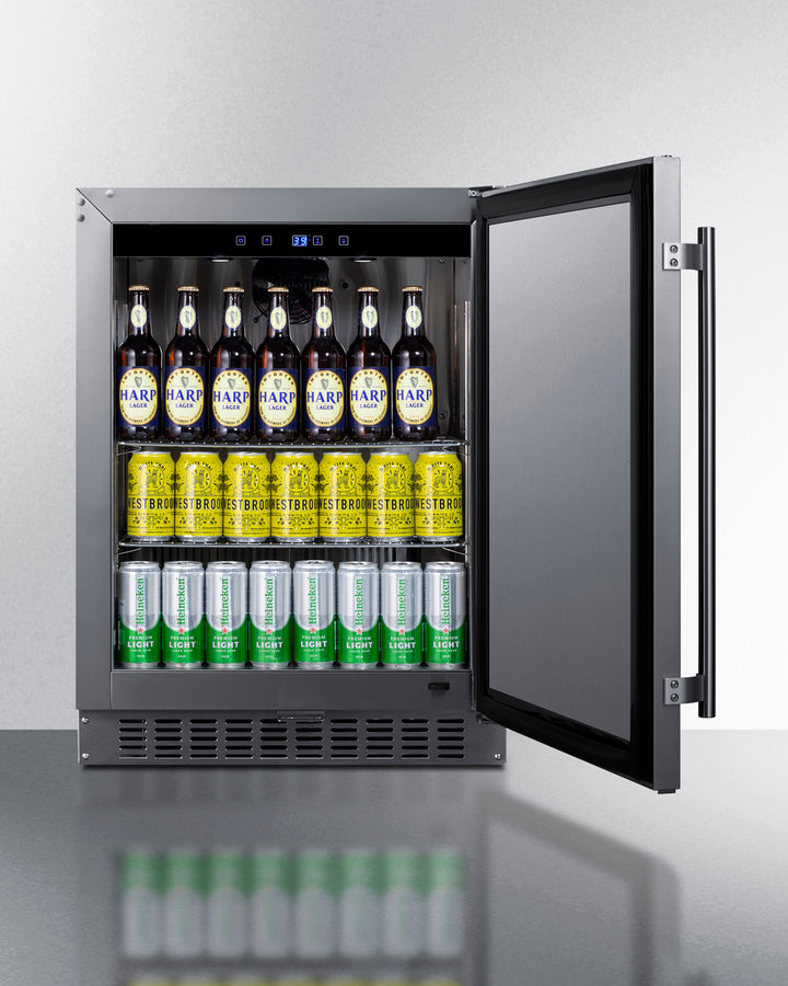 18'' Deep 24'' Wide Undercounter ADA Height Outdoor Refrigerator - ASDS2413CSS Summit