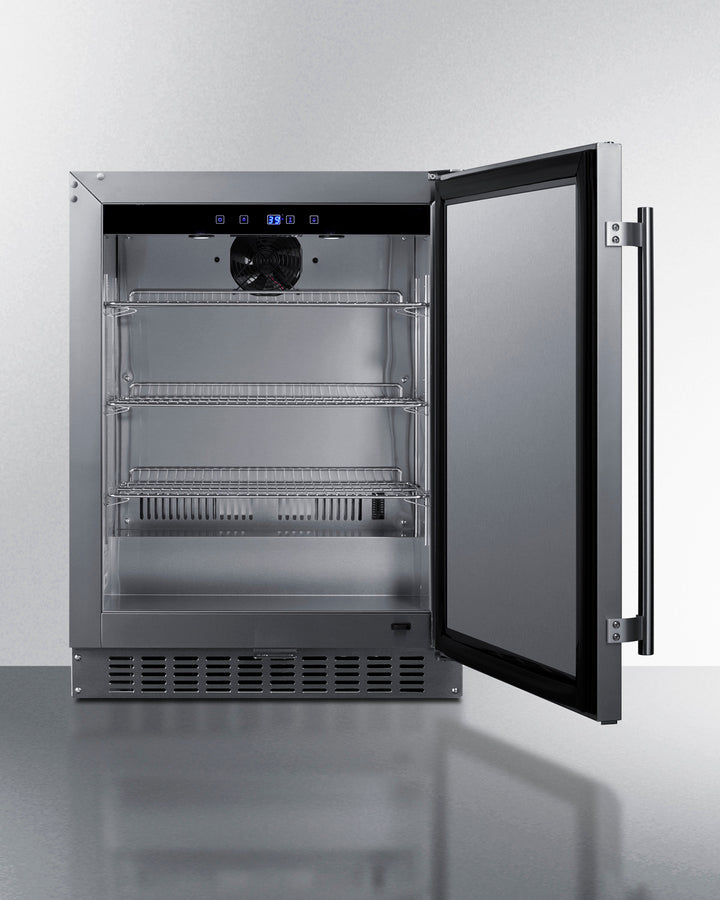 18'' Deep 24'' Wide Undercounter ADA Height Outdoor Refrigerator - ASDS2413CSS Summit