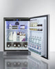 Outdoor Refrigerator , With Lock, Digital Thermostat, Black Cabinet, And Stainless Steel Door - SPR623OSCSS Summit