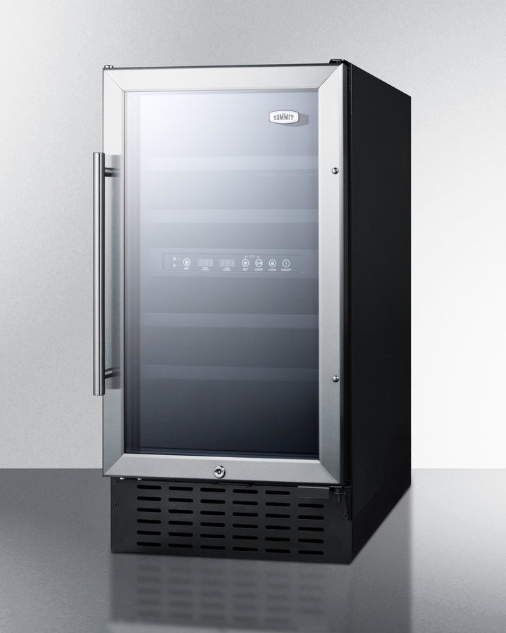 18'' Wide ADA Compliant Dual Zone Wine Cellar , With Digital Controls, Lock, And LED Lighting - SWC182ZADA Summit