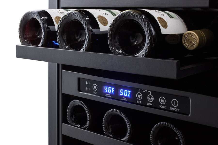 18'' Wide ADA Compliant Dual Zone Wine Cellar , With Digital Controls, Lock, And LED Lighting - SWC182ZCSSADA Summit