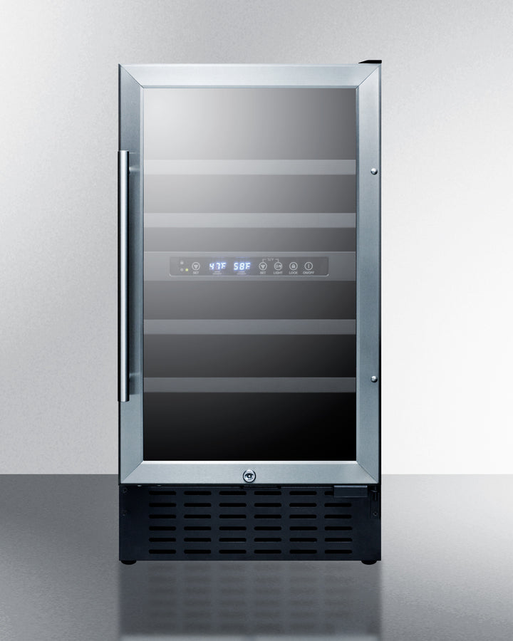 18'' Wide ADA Compliant Dual Zone Wine Cellar , With Digital Controls, Lock, And LED Lighting - SWC182ZADA Summit