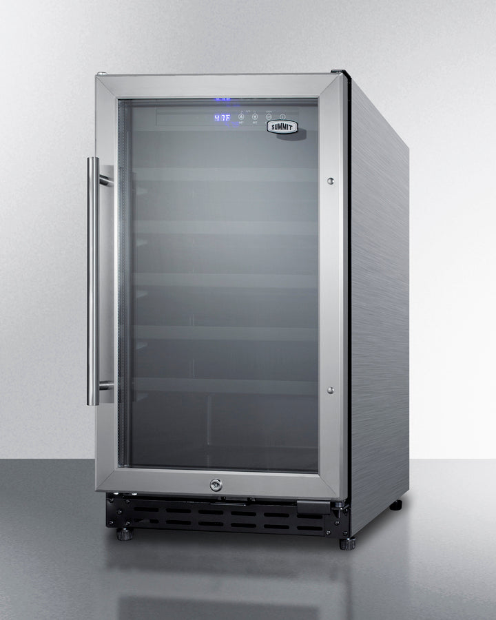 18'' Wide ADA Compliant Wine Cellar  With Stainless Steel Cabinet, Digital Controls, And LED Lighting - SWC1840BCSSADA Summit