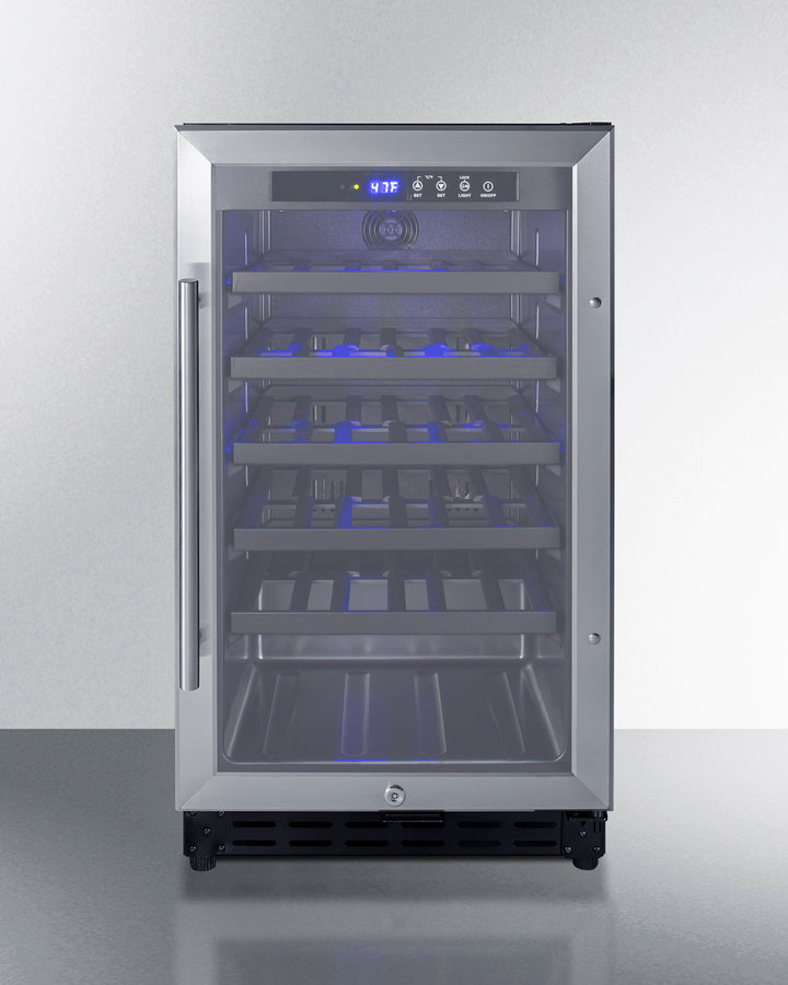 18'' Wide ADA Compliant Wine Cellar  With Stainless Steel Cabinet, Digital Controls, And LED Lighting - SWC1840BCSSADA Summit