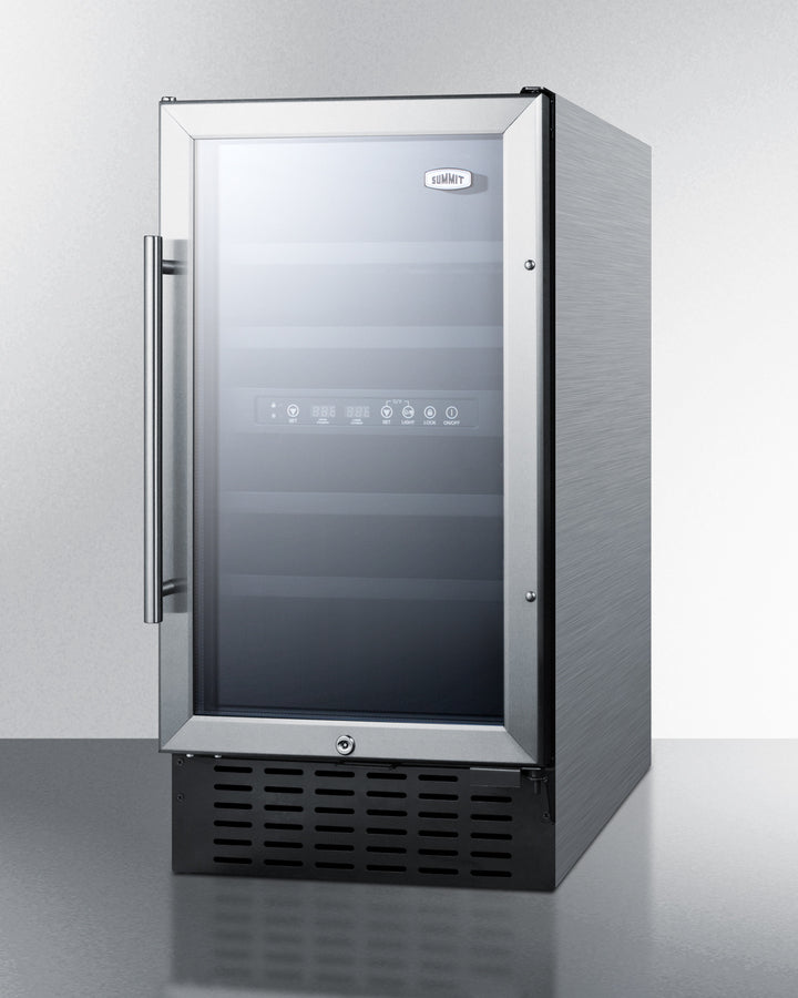 18'' Wide Dual Zone Wine Cellar , With Digital Controls, Lock, And LED Lighting - SWC182ZCSS Summit