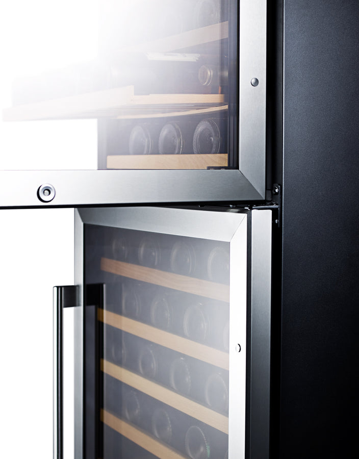 Dual Zone 118 Bottle Wine Cellar With Two Glass Doors And Digital Thermostats - SWC1875B Summit