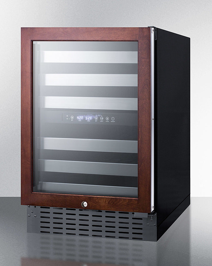 Dual Zone Built-In Wine Cellar With Panel-Ready Glass Door, Full Extension Shelves, Digital Thermostat, And Black Cabinet - SWC532BLBISTPNR Summit
