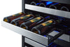 Dual Zone Built-In Wine Cellar With Seamless Ss Trimmed Glass Door, Full Extension Shelves, Digital Thermostat, And Stainless Steel Cabinet - SWC532BLBISTCSS Summit