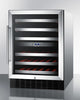 Dual Zone Built-In Wine Cellar With Digital Thermostat, Stainless Steel Trimmed Shelves, And Stainless Steel Wrapped Cabinet - SWC530BLBISTCSS Summit