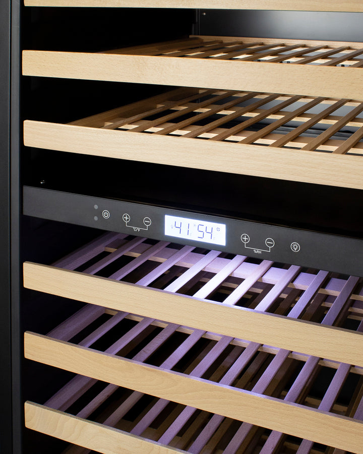Upright Dual Zone Wine Cellar With Glass Door, Digital Thermostat, And Black Cabinet - SWC1966B Summit