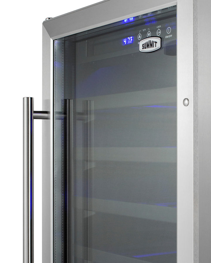 18'' Wide ADA Compliant Wine Cellar  With Stainless Steel Cabinet, Digital Controls, And LED Lighting - SWC1840BCSSADA Summit