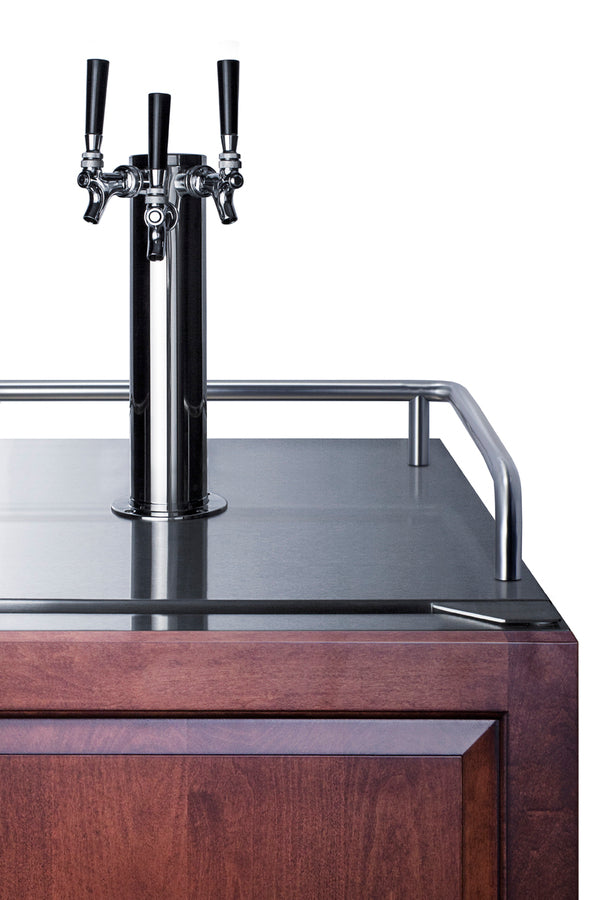 Built-In Undercounter Triple Tap Beer Kegerator In Complete Stainless Steel With Panel-Ready Door - SBC682PNRTRIPLE Summit