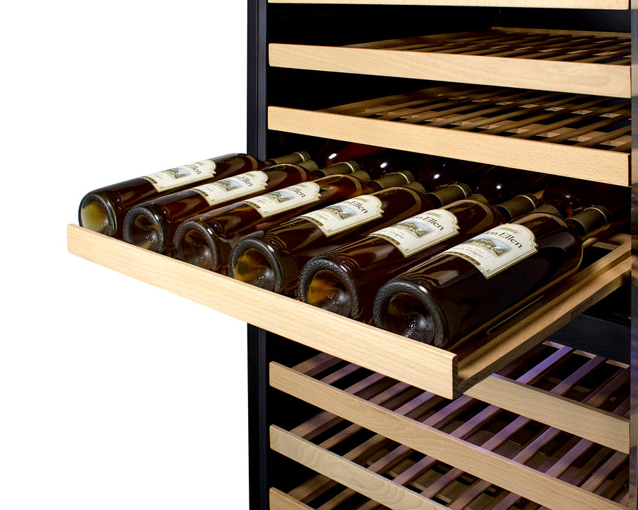 Upright Dual Zone Wine Cellar With Glass Door, Digital Thermostat, And Black Cabinet - SWC1966B Summit