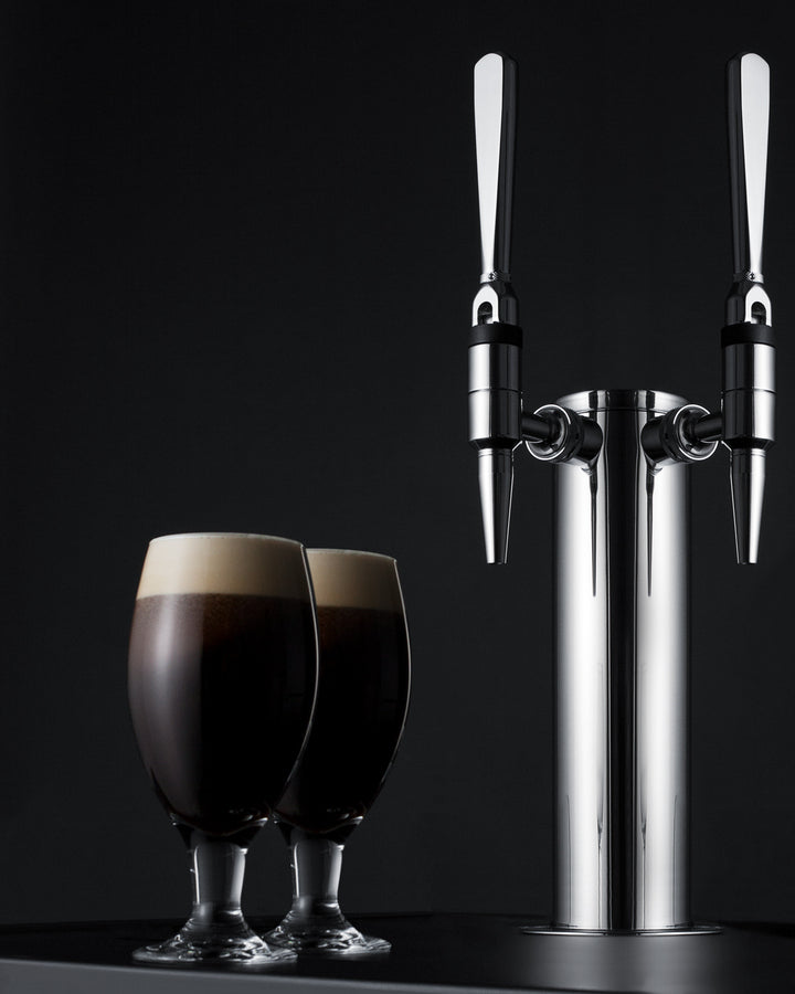 Built-In Commercially Approved Dual Tap Nitro Coffee Kegerator In Stainless Steel With Panel-Ready Door - SBC682PNRNCFTWIN Summit