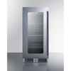 15'' Wide Built-In Beverage Center With Seamless Stainless Steel Door Trim - CL156BVLHD Summit Classic