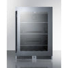 24'' Wide Undercounter Beverage Center With Seamless Stainless Steel Trimmed Glass Door - CL24BV Summit Classic