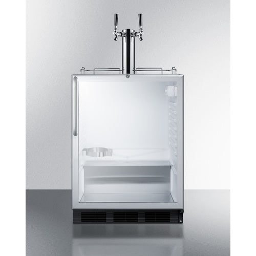 Built-In Glass Door Kegerator For Use Under ADA Compliant Counters With Dual Tap Kit For Two 1/6 Kegs - SBC56GBICSSADA Summit Commercial