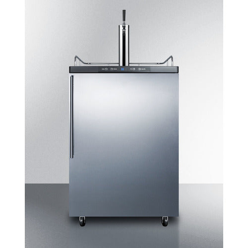 Built-In  Beer Dispenser, Auto Defrost With Digital Thermostat, Stainless Steel Door, Thin Handle, And Black Cabinet - SBC635MBISSHV Summit