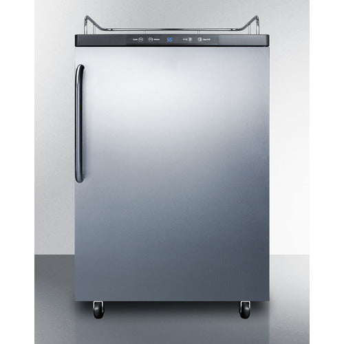 Built-In Commercially Listed Beer Dispenser, Auto Defrost With Digital Thermostat, Stainless Steel Door, Towel Bar Handle, And Black Cabinet - SBC635MBI7NKSSTB Summit Commercial