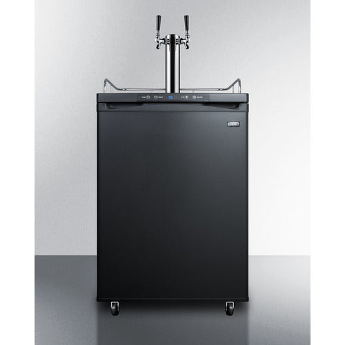 Built-In  Beer Dispenser, Auto Defrost With Digital Thermostat, Dual Tap System, And Black Exterior Finish - SBC635MBITWIN Summit