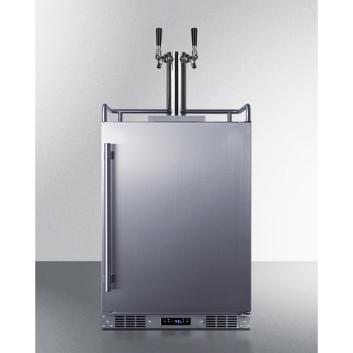 Built-In Undercounter Outdoor Double Tap Beer Kegerator In Complete Stainless Steel - SBC683OSTWIN Summit