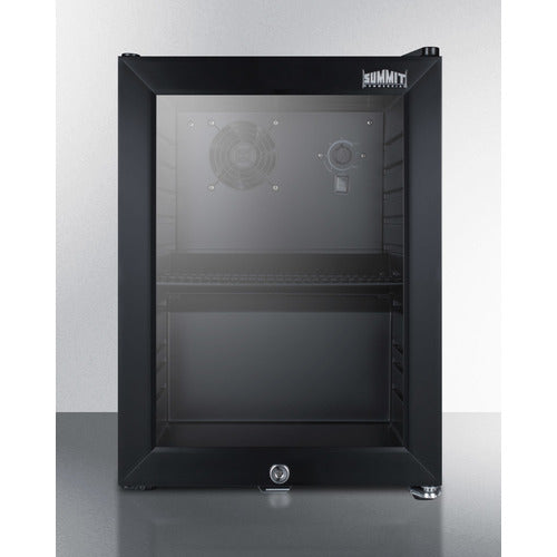 Compact Commercial Beverage Center With Glass Door, Lock, And Black Cabinet - SCR114L Summit Commercial