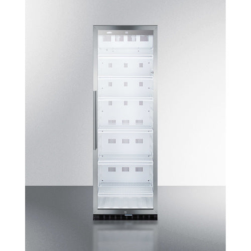 Commercial Beverage Merchandiser With 12.6 Cu.Ft. Capacity, Digital Thermostat, Self-Closing Door, And Stainless Steel Cabinet - SCR1400WCSS Summit Commercial