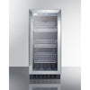 15'' Wide Built-In Undercounter Glass Door Beverage Cooler For Home Or Commercial Use, With Digital Controls, Lock, LED Light, And Stainless Steel Cabinet - SCR1536BGCSS Summit