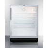 Commercial 5.5 Cu.Ft. Beverage Center On 1'' High Casters With Stainless Steel Work Surface And Front Lock - SCR600BGLMBL Summit Commercial