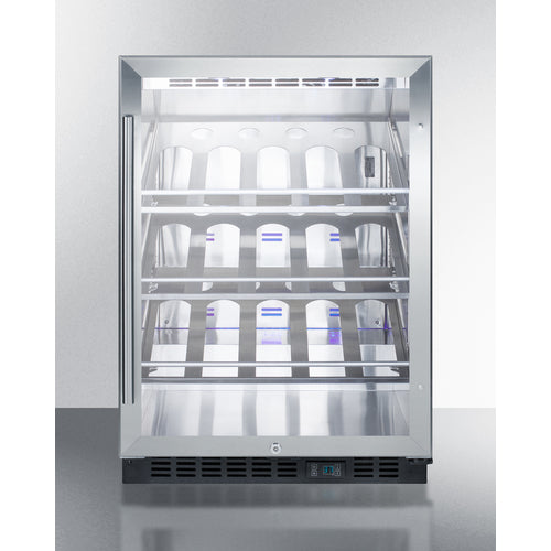 Commercial Built-In Undercounter Wine Cellar With Champagne Style Shelving - SCR610BLCH Summit Commercial