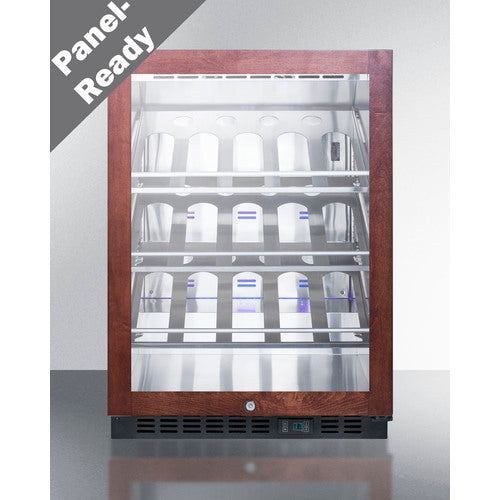 Commercial Built-In Undercounter Wine Cellar With Champagne Style Shelving And Panel-Ready Glass Door - SCR610BLCHPNR Summit Commercial