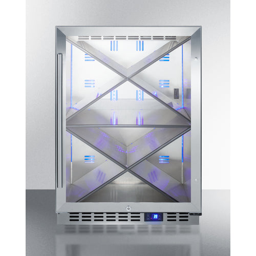 Commercial Built-In Undercounter Wine Cellar With Diamond Style Shelving - SCR610BLXCSS Summit Commercial