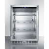 Outdoor Built-In Undercounter Commercial Glass Door Beverage Center With Stainless Steel Interior And Exterior Cabinet - SCR611GLOS Summit Commercial