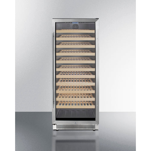 Upright Single-Zone Wine Cellar With Glass Door, Digital Thermostat, And Black Cabinet - SWC1127B Summit