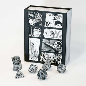 Misty Mountain Gaming -  Junji Ito Grey Cat's Eye Stone Dice Set Pre-Order