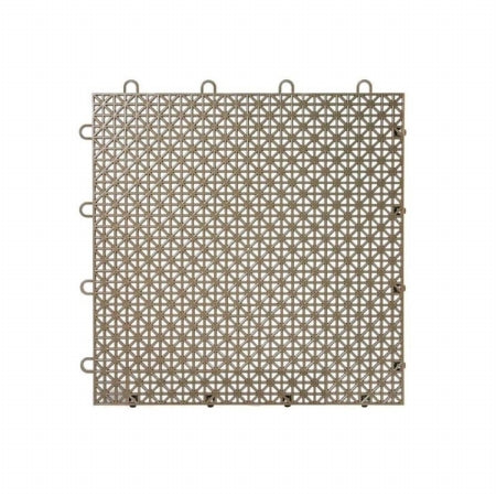 Master Mark Plastics 22309 12 x 12 in. Armadillo Mud Brown Polypropylene Interlocking Multi Purpose Floor Tile- Pack of 9