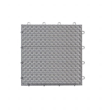 Master Mark Plastics 23109 12 x 12 in. Armadillo Polished Chrome Polypropylene Interlocking Multi Purpose Floor Tile- Pack of 9