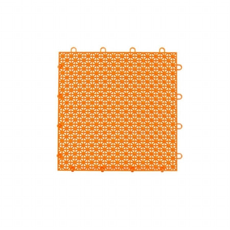 Powerhouse 12 x 12 in. Armadillo Fire Orange Polypropylene Interlocking Multi Purpose Floor Tile  Pack of 9