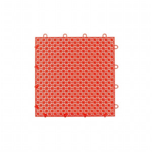 Master Mark Plastics 23609 12 x 12 in. Armadillo Flaming Red Polypropylene Interlocking Multi Purpose Floor Tile- Pack of 9