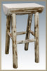 Montana Woodworks MWBNHLV Barstool- Half Log-No Back-Montana Collection-Lacquered